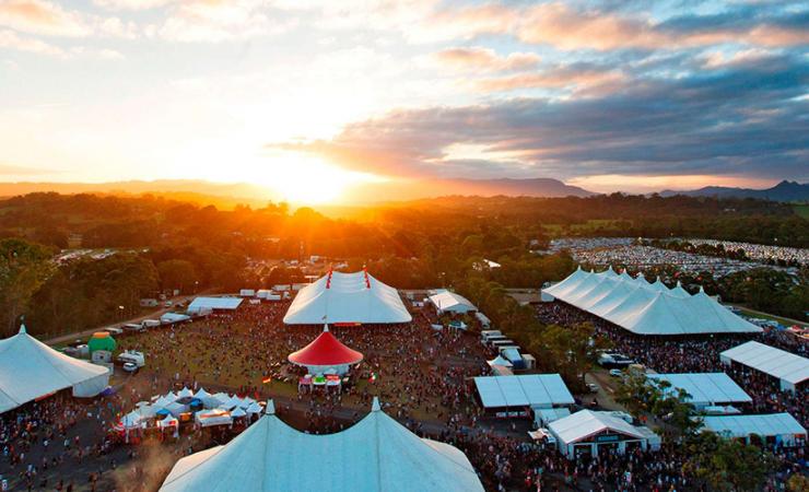 Aerial view of Bluesfest grounds