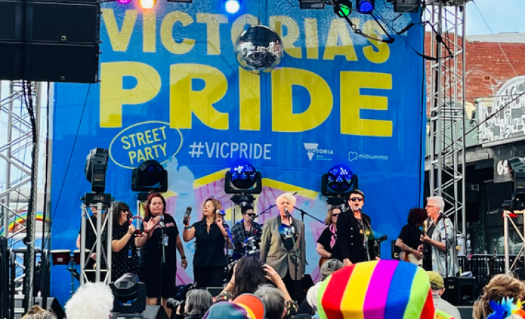 Jacqui Walter speaking at vic world pride 