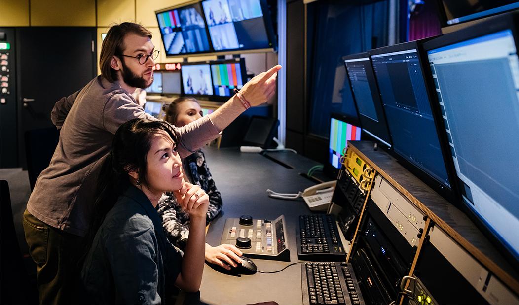 Production Crew editing TV Show