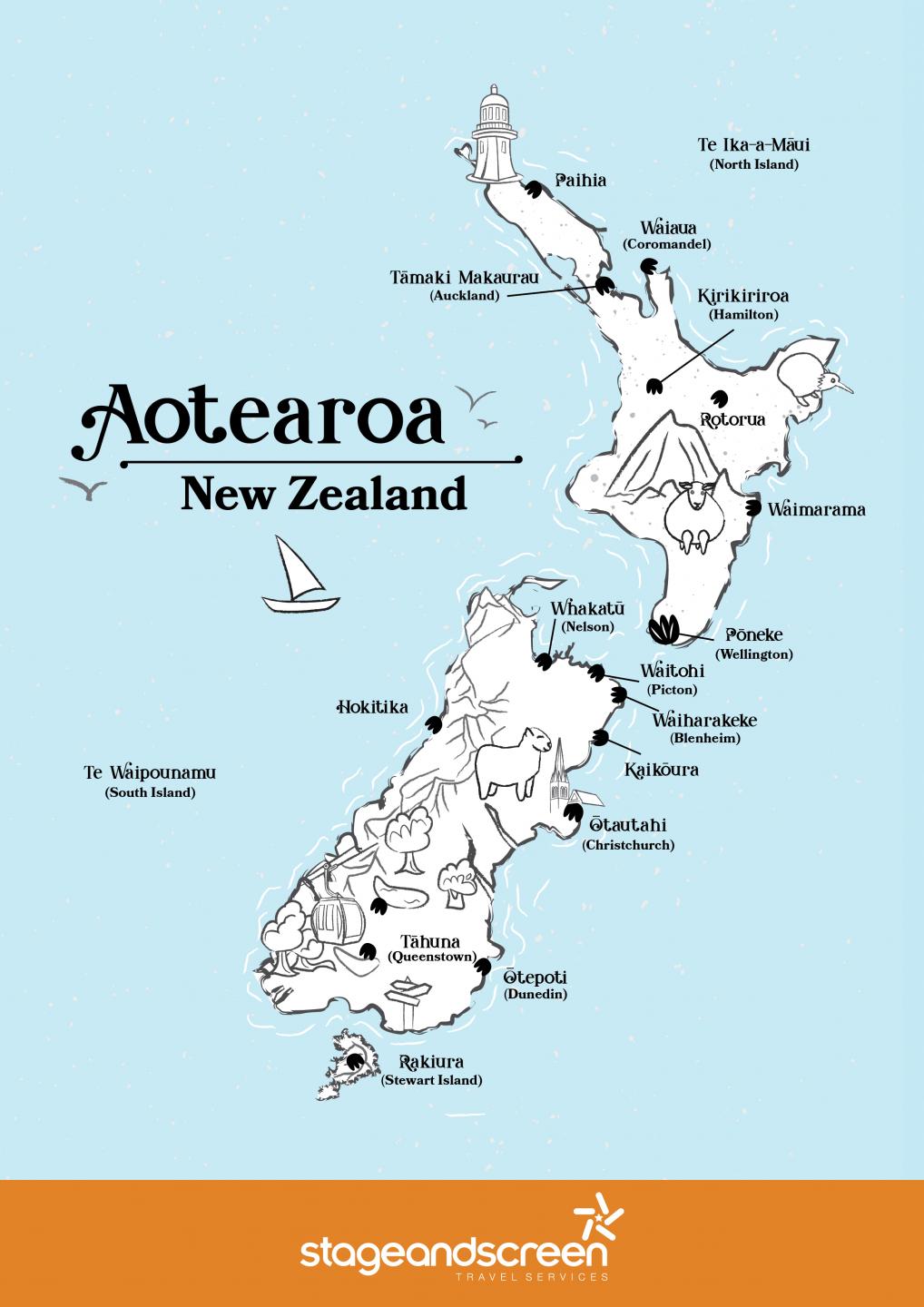 Maori Map of New Zealand