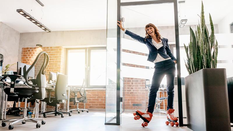 Woman on rollerskates