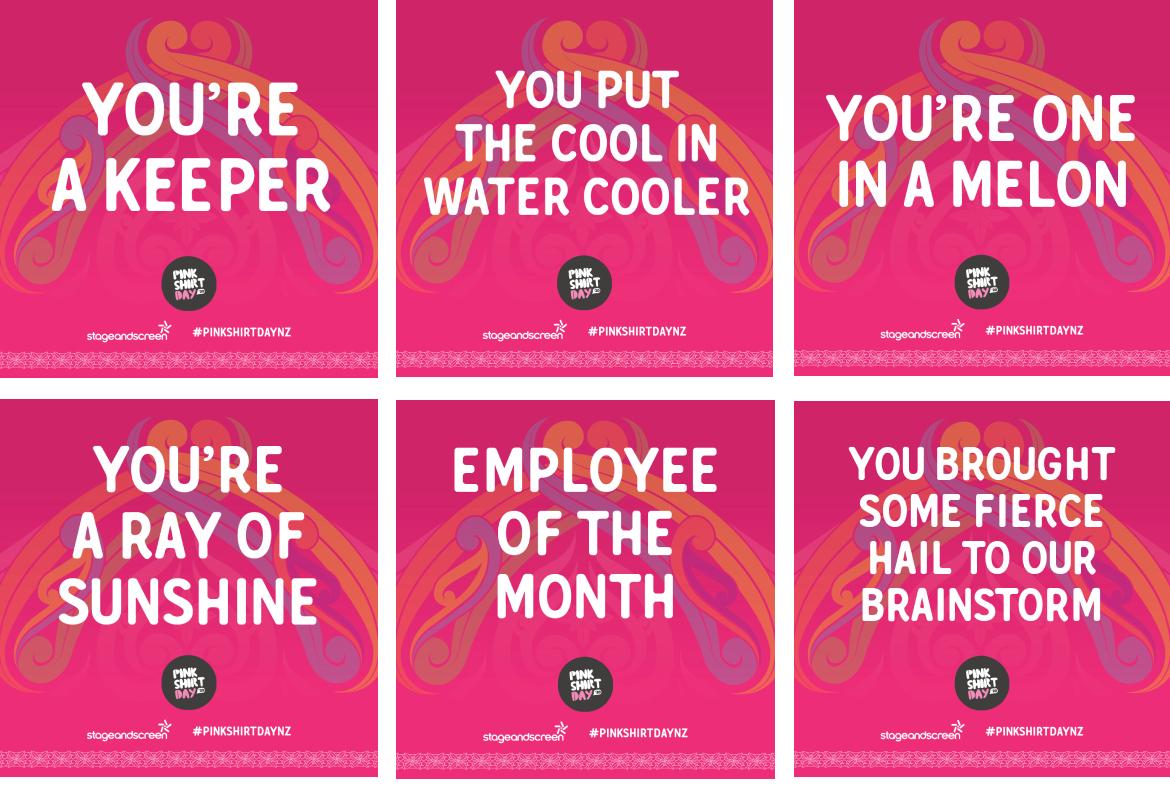 Pink Shirt Day Compliment Tiles