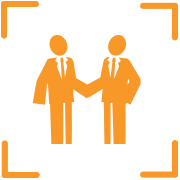 Icon of people in suits shaking hands