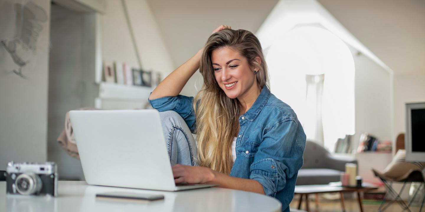 Lady working from home