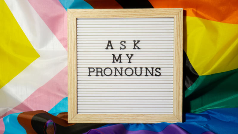 ask my pronouns sign