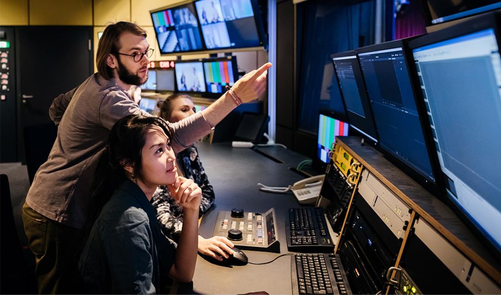Production Crew editing TV Show