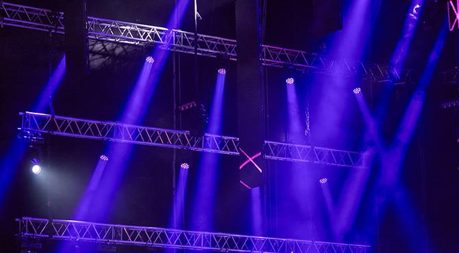 Stage blue lights concert stage entertainment travel