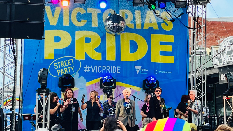 Jacqui Walter speaking at vic world pride 